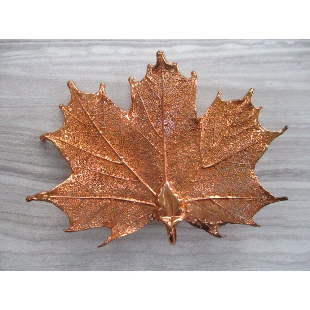 Stunning Copper Plated Maple Leaf Pendant Autumn Leaves Fall 3 inches